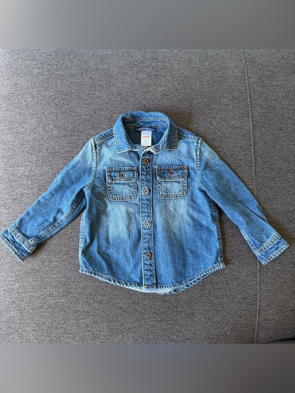 Gymboree Blue Denim Button-Up Shirt Jacket Layering Toddler Boy 2T